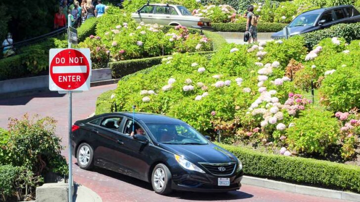 THE FAMOUS ZIGZAG ROAD IN SAN FRANCISCO – LOMBARD STREET