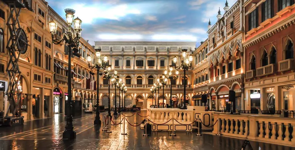 Inside the grand canal shopping area of The Venetian Macau hotel Cost of Travel in China