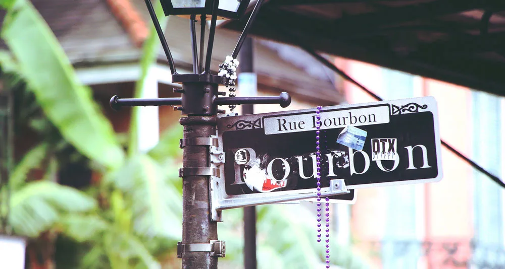 New Orleans sign for Bourbon Street, for your usa Bucket list