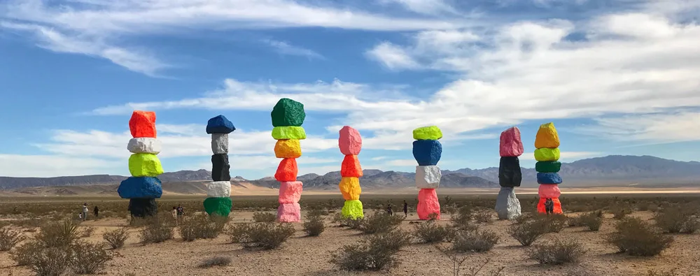 THE SEVEN MAGIC MOUNTAINS IN NEVADAis another unique thing to do in America
