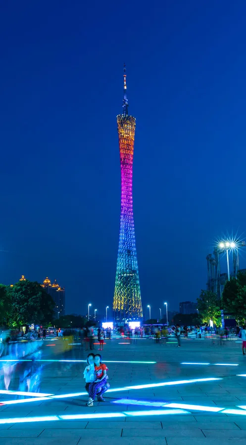 Canton Tower lit up at night Guangzhou Best places to visit in China