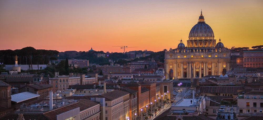 Sunset over Rome, Italy