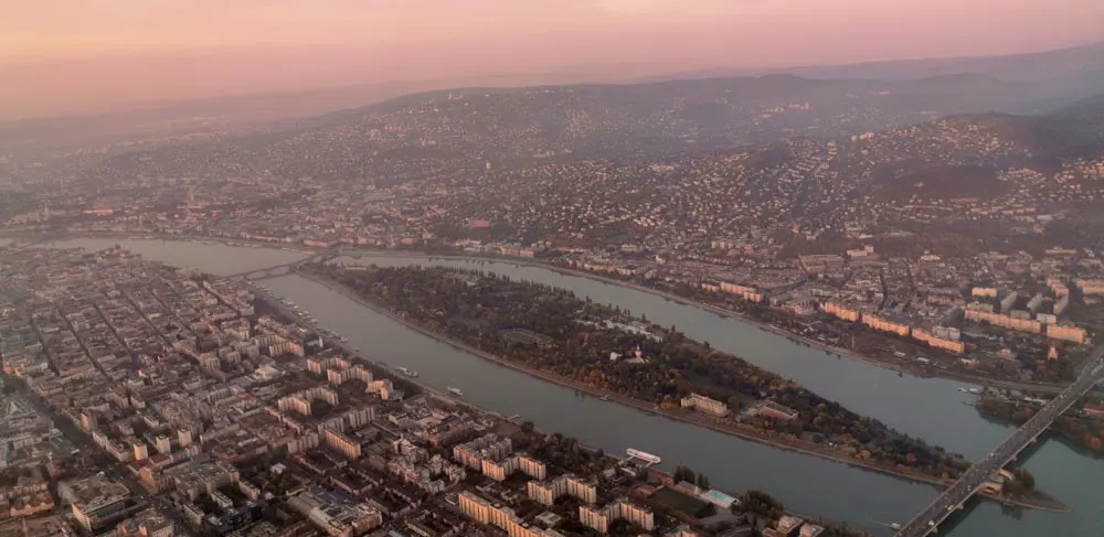 Margaret Island from above, Budapest