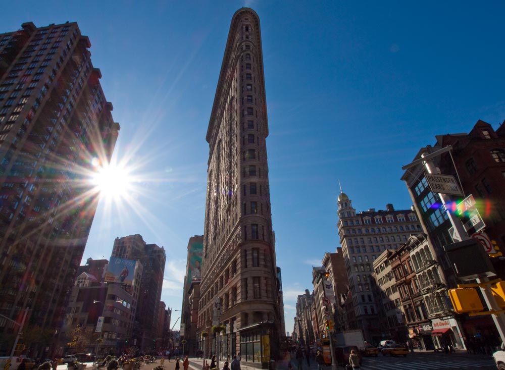 The Flatiron famous skyscrapers in New York City