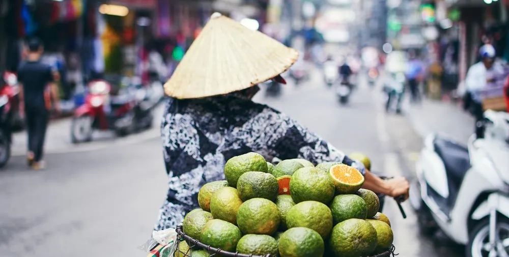 Woman selling mangos in Vietnam 3 weeks in vietnam