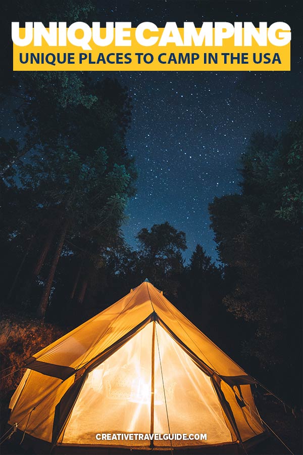 Unique camping sites
