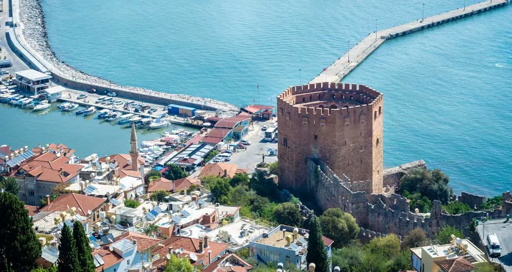 The red tower in Alanya, Turkey
