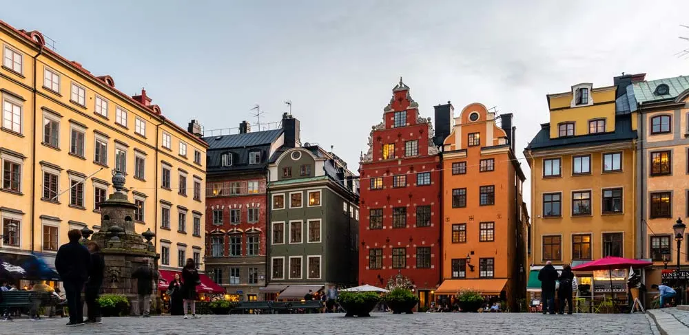 colourful buildings in Stockholm city centre