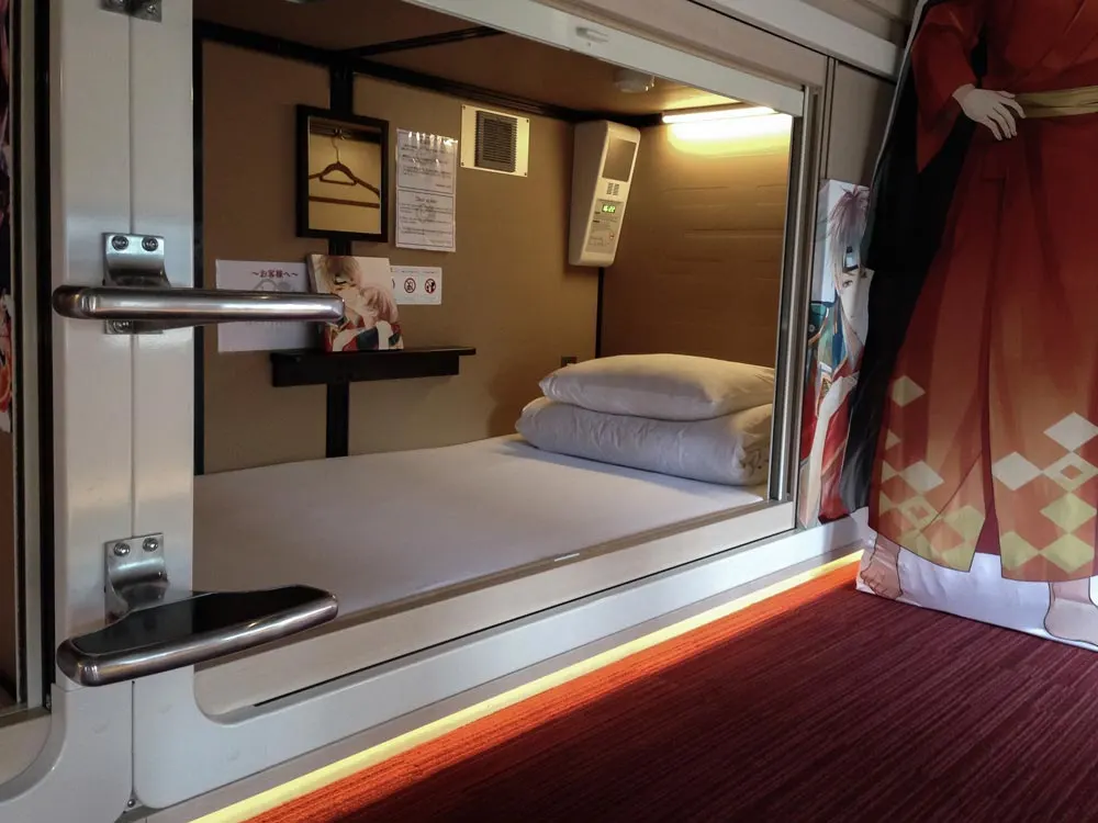 a capsule bed in Tokyo Japan