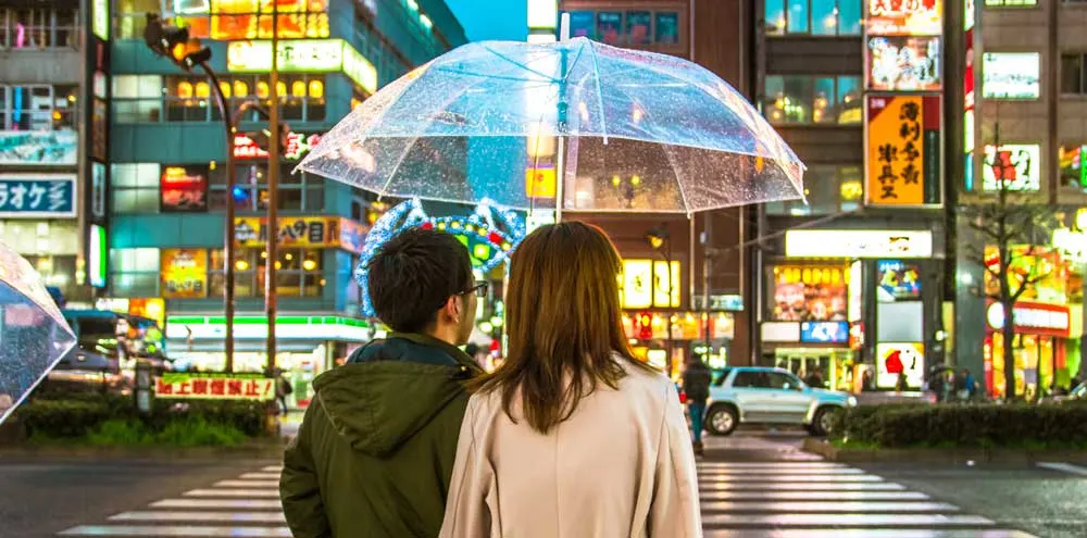 A couple in Tokyo Japan