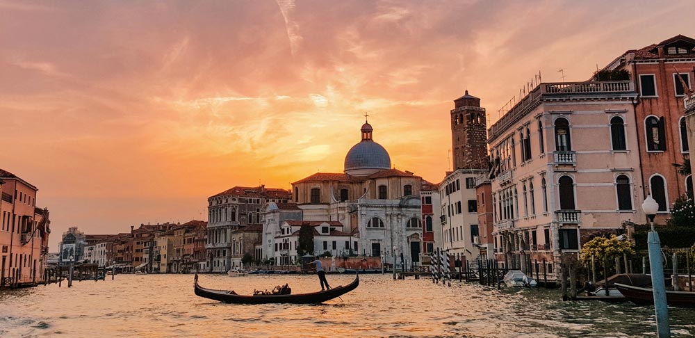 Beautiful Venice at sunset