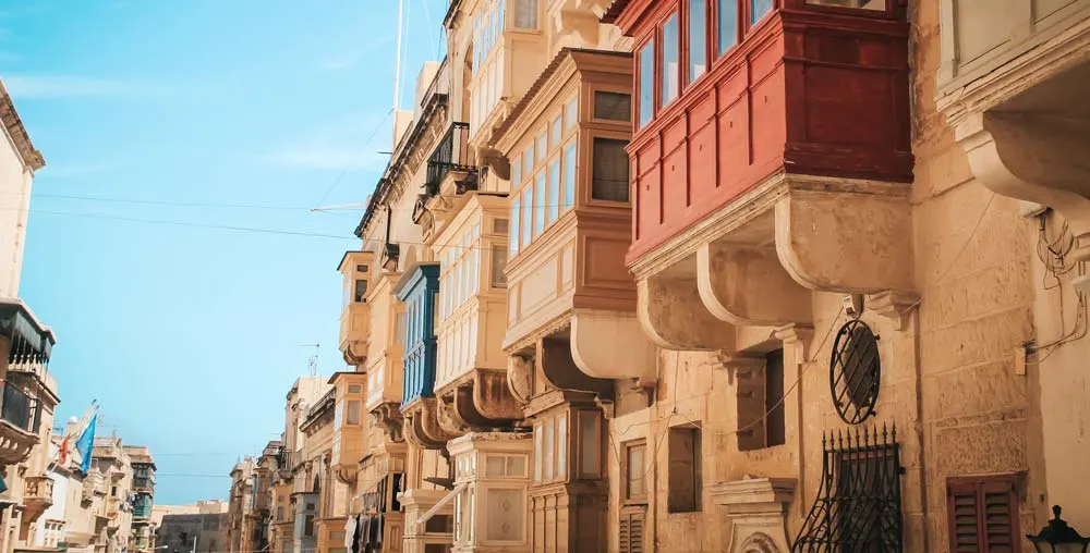 A row of hotels in Malta