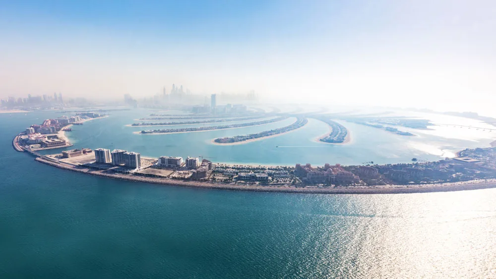 Palm Jumeirah Island from above