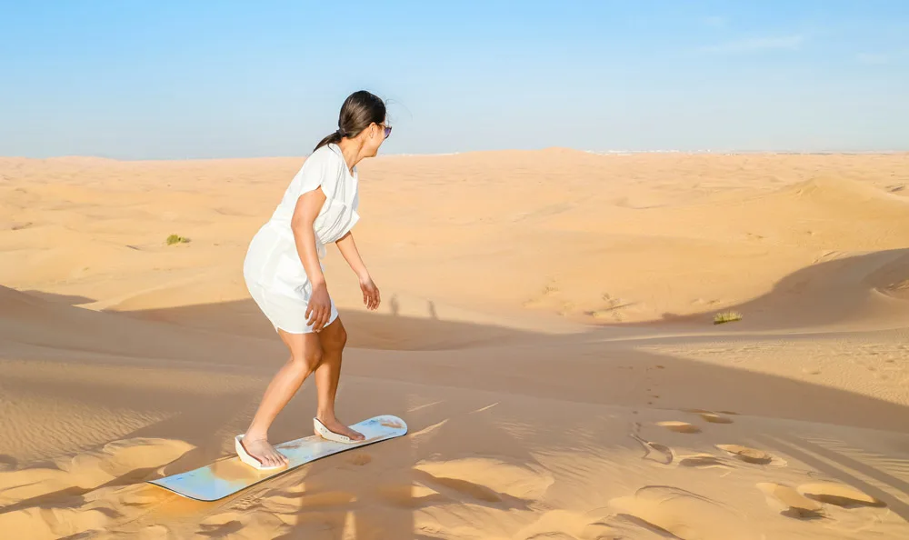 Sand boarding in Dubai is a fun extreme sport for many
