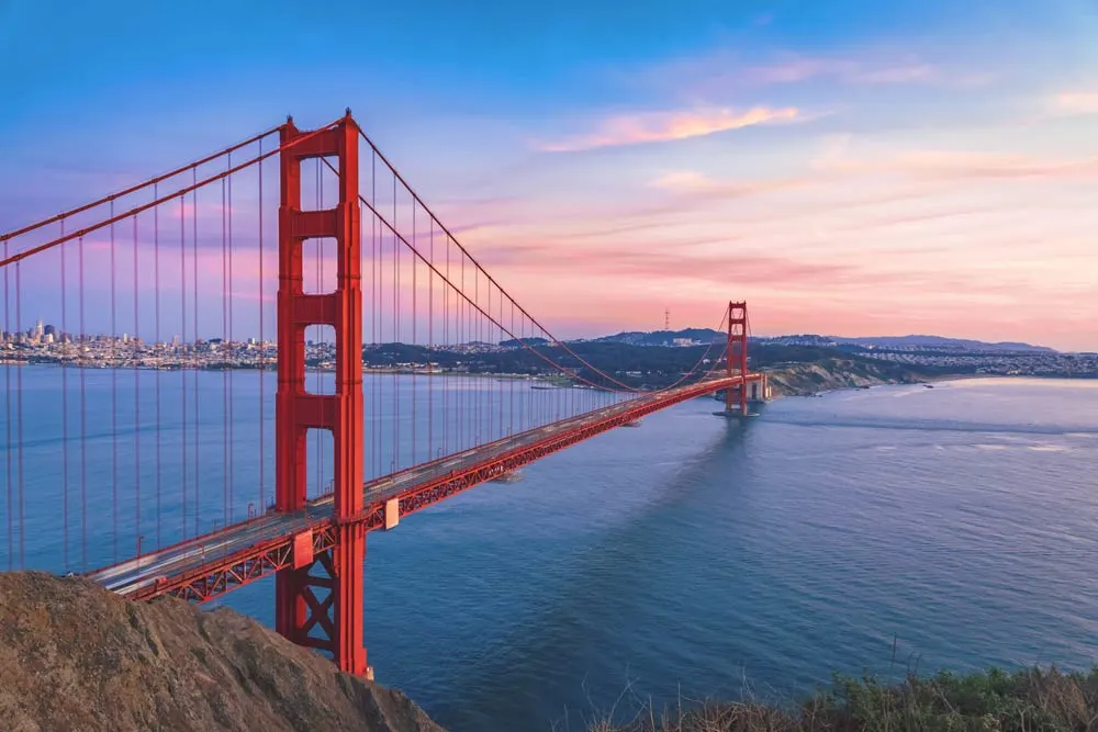 Golden Gate Bridge in San Francisco is the final stop on your road trip from Texas to California