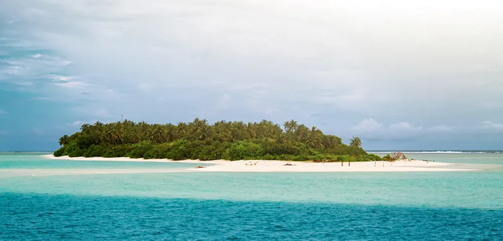 A desert island is the Maldives